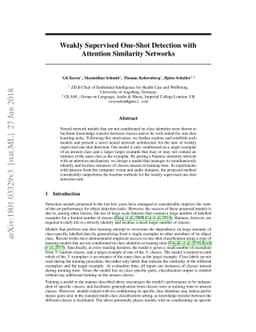 Weakly Supervised One-Shot Detection with Attention Similarity Networks
