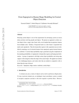 From Superpixel to Human Shape Modelling for Carried Object Detection