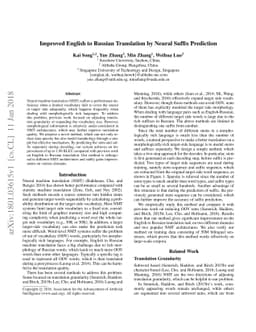 Improved English to Russian Translation by Neural Suffix Prediction