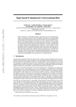 Topic-based Evaluation for Conversational Bots