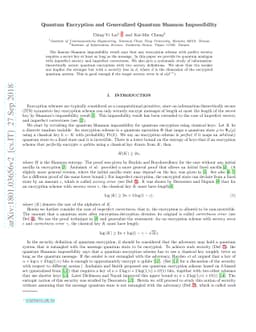 Quantum Encryption and Generalized Quantum Shannon Impossibility