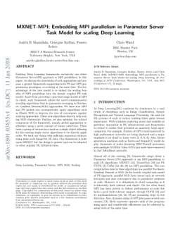 MXNET-MPI: Embedding MPI parallelism in Parameter Server Task Model for
  scaling Deep Learning