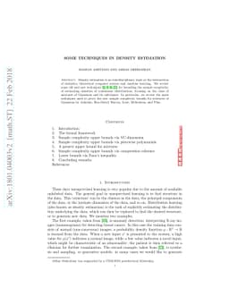 Some techniques in density estimation