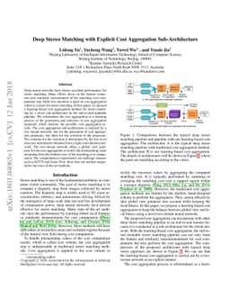 Deep Stereo Matching with Explicit Cost Aggregation Sub-Architecture