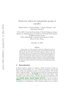 Sensitivity indices for independent groups of variables