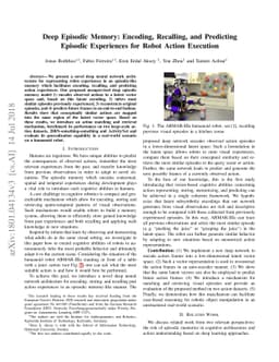 Deep Episodic Memory: Encoding, Recalling, and Predicting Episodic
  Experiences for Robot Action Execution