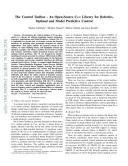 The Control Toolbox - An Open-Source C++ Library for Robotics, Optimal
  and Model Predictive Control