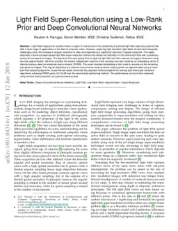 Light Field Super-Resolution using a Low-Rank Prior and Deep
  Convolutional Neural Networks