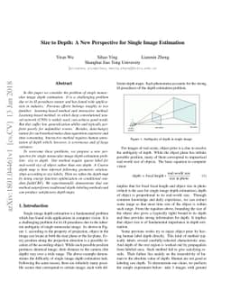 Size-to-depth: A New Perspective for Single Image Depth Estimation