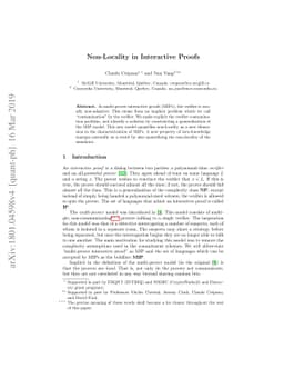 Non-Locality in Interactive Proofs