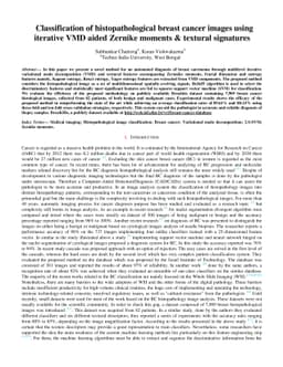 Classification of histopathological breast cancer images using iterative
  VMD aided Zernike moments & textural signatures