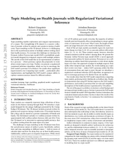Topic Modeling on Health Journals with Regularized Variational Inference