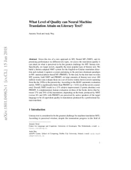 What Level of Quality can Neural Machine Translation Attain on Literary
  Text?