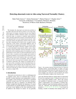 Detecting abnormal events in video using Narrowed Normality Clusters