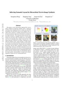 Inferring Semantic Layout for Hierarchical Text-to-Image Synthesis