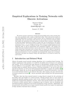 Empirical Explorations in Training Networks with Discrete Activations