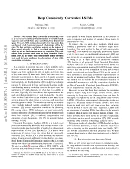 Deep Canonically Correlated LSTMs