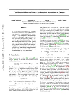 Combinatorial Preconditioners for Proximal Algorithms on Graphs