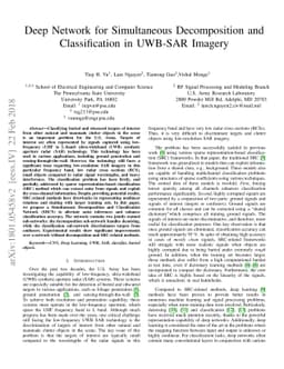 Deep Network for Simultaneous Decomposition and Classification in
  UWB-SAR Imagery