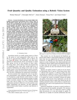 Fruit Quantity and Quality Estimation using a Robotic Vision System
