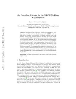 On Decoding Schemes for the MDPC-McEliece Cryptosystem