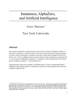 Innateness, AlphaZero, and Artificial Intelligence
