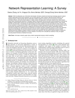 Network Representation Learning: A Survey