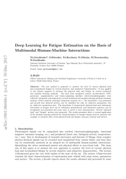 Deep Learning for Fatigue Estimation on the Basis of Multimodal
  Human-Machine Interactions
