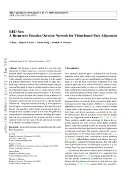 RED-Net: A Recurrent Encoder-Decoder Network for Video-based Face
  Alignment