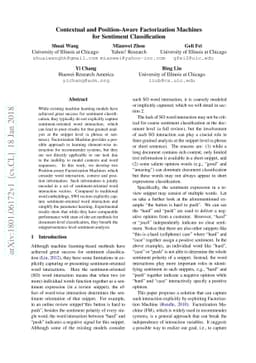 Contextual and Position-Aware Factorization Machines for Sentiment
  Classification