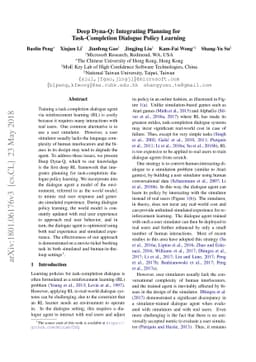 Deep Dyna-Q: Integrating Planning for Task-Completion Dialogue Policy
  Learning