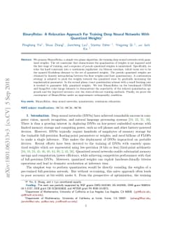 BinaryRelax: A Relaxation Approach For Training Deep Neural Networks
  With Quantized Weights