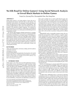 No Silk Road for Online Gamers!: Using Social Network Analysis to Unveil
  Black Markets in Online Games