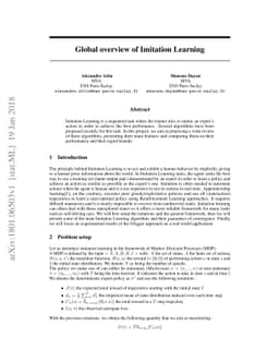 Global overview of Imitation Learning