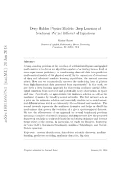 Deep Hidden Physics Models: Deep Learning of Nonlinear Partial
  Differential Equations