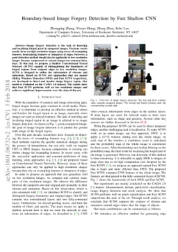 Boundary-based Image Forgery Detection by Fast Shallow CNN