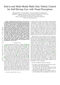 End-to-end Multi-Modal Multi-Task Vehicle Control for Self-Driving Cars
  with Visual Perception