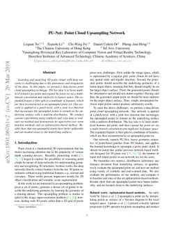 PU-Net: Point Cloud Upsampling Network