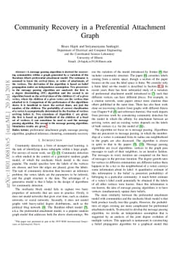 Community Recovery in a Preferential Attachment Graph