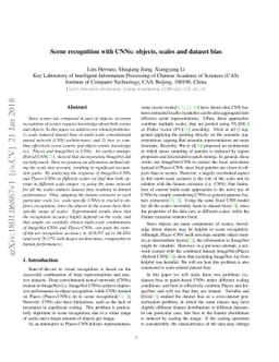 Scene recognition with CNNs: objects, scales and dataset bias