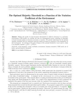 The Optimal Majority Threshold as a Function of the Variation
  Coefficient of the Environment