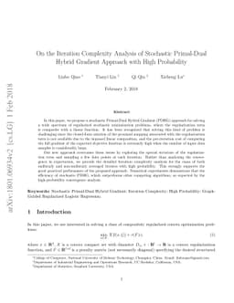 On the Iteration Complexity Analysis of Stochastic Primal-Dual Hybrid
  Gradient Approach with High Probability