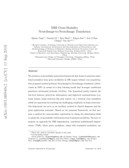 MRI Cross-Modality NeuroImage-to-NeuroImage Translation