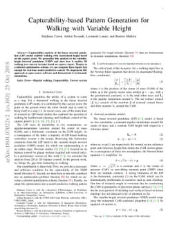 Capturability-based Pattern Generation for Walking with Variable Height