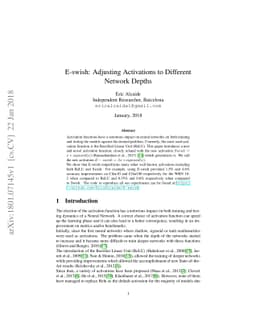 E-swish: Adjusting Activations to Different Network Depths