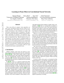 Learning to Prune Filters in Convolutional Neural Networks