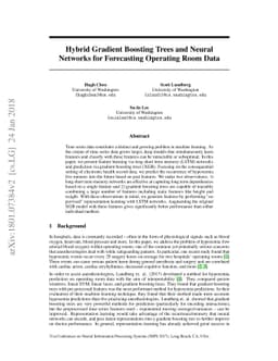 Hybrid Gradient Boosting Trees and Neural Networks for Forecasting
  Operating Room Data