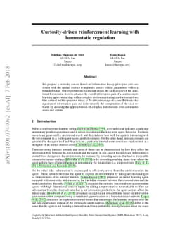 Curiosity-driven reinforcement learning with homeostatic regulation