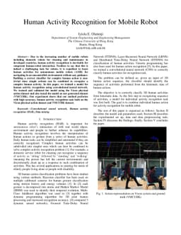 Human Activity Recognition for Mobile Robot