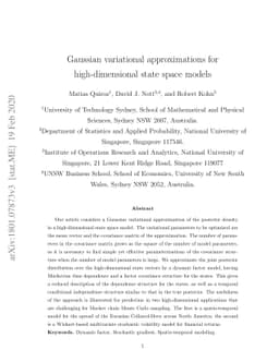 Gaussian variational approximation for high-dimensional state space
  models